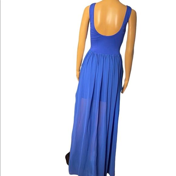 NWT Felicity & Coco Maxi Dress Womens XS Blue Tank Slit Lightweight Flowy - Picture 2 of 5